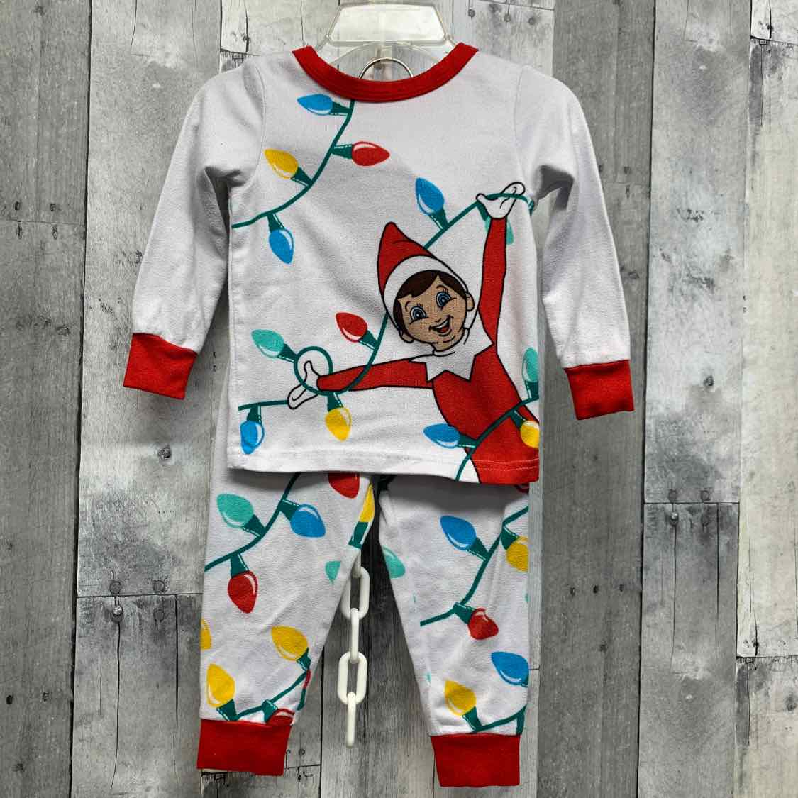 Size 2T White/Red Holiday Brands 2pc PJs