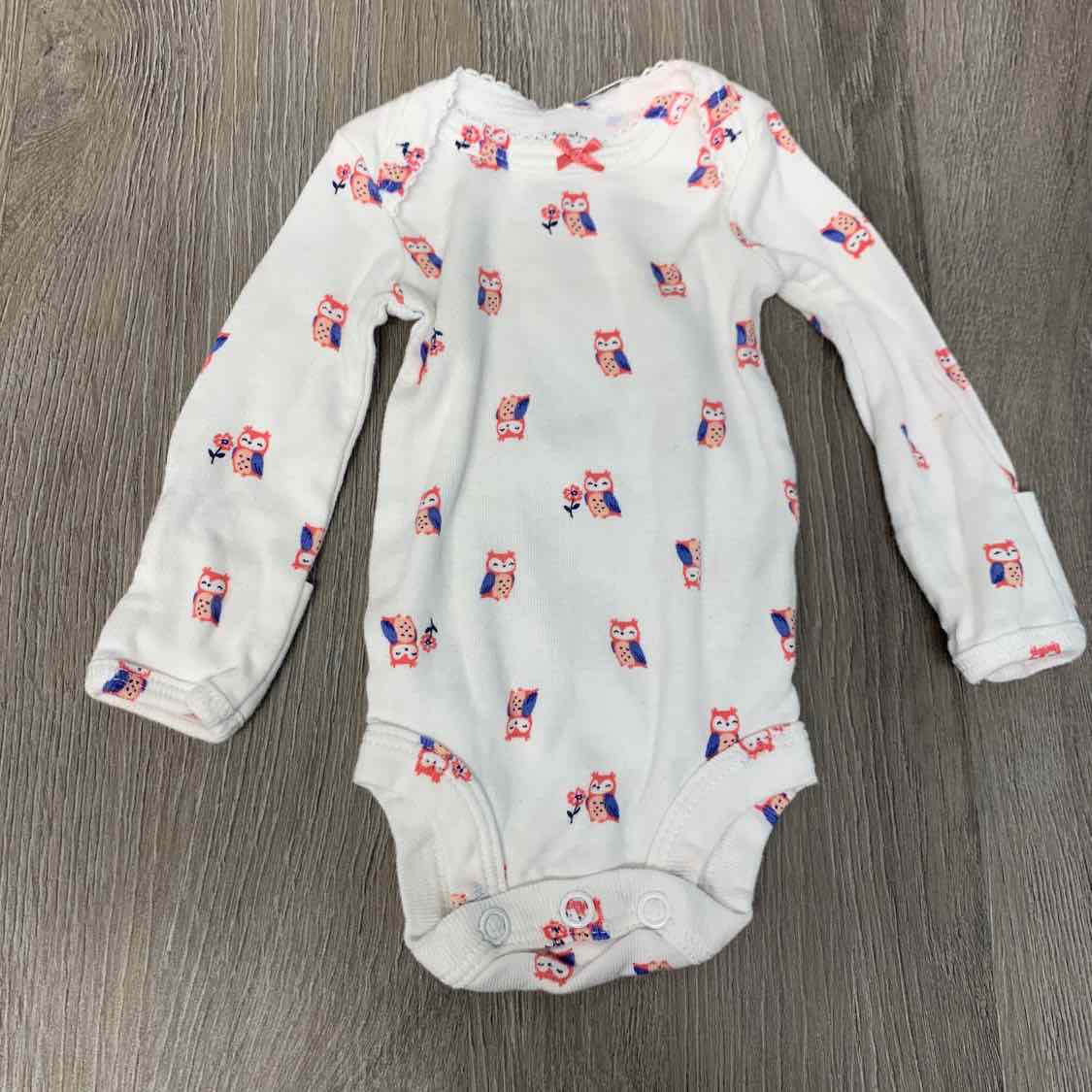 Size Preemie White Print Carter's Bodysuit