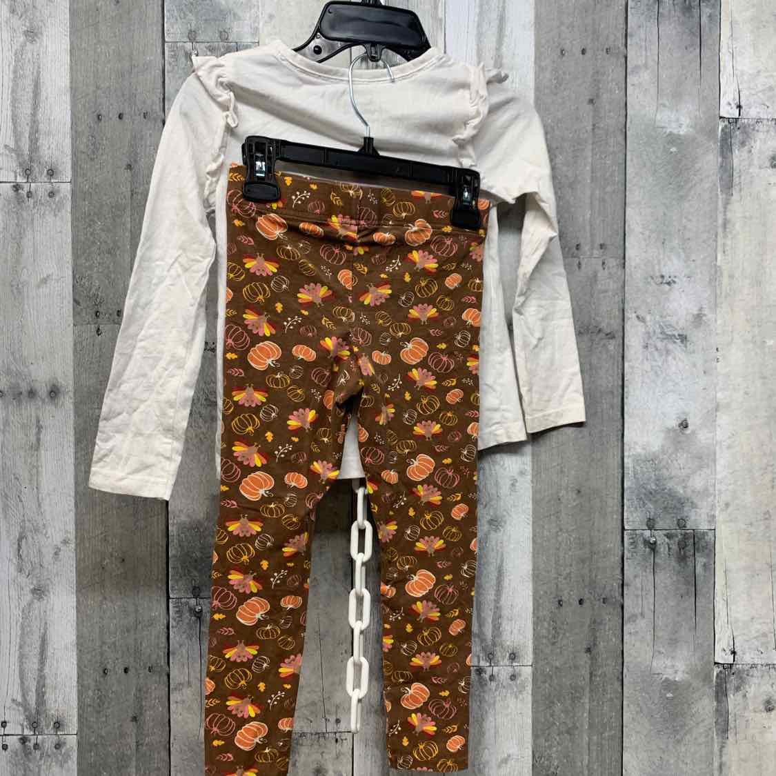 Size 6 White/Brown B Brand Shirt/Leggings