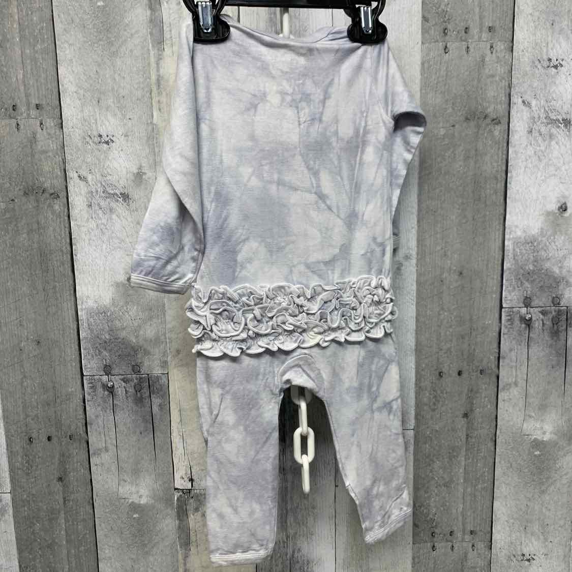 Size 6-12 Months Gray Print Little Buggins Romper