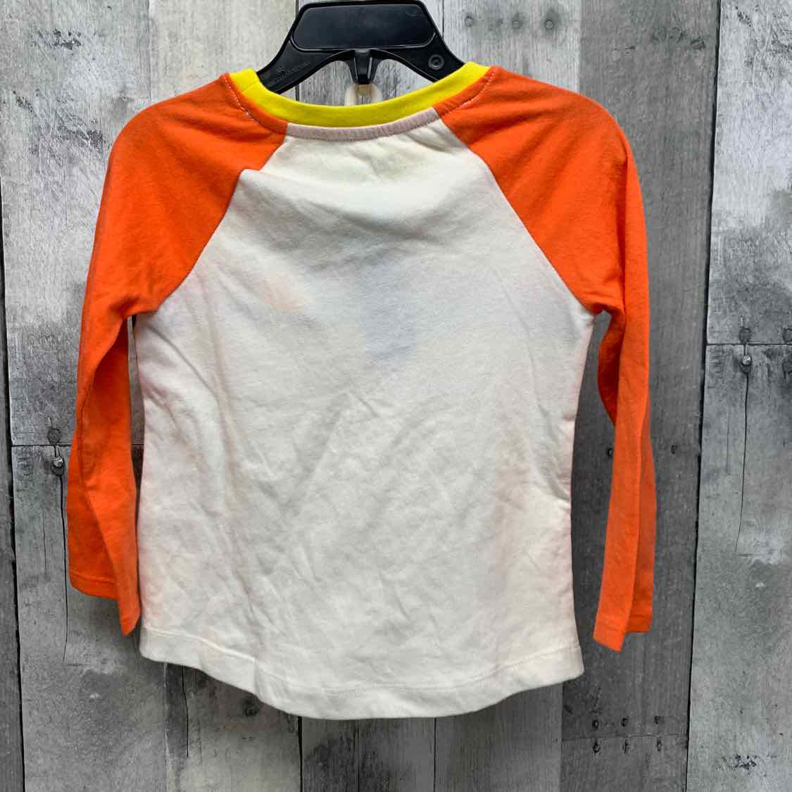 Size 2T Orange/White Cat & Jack Long Sleeve Shirt