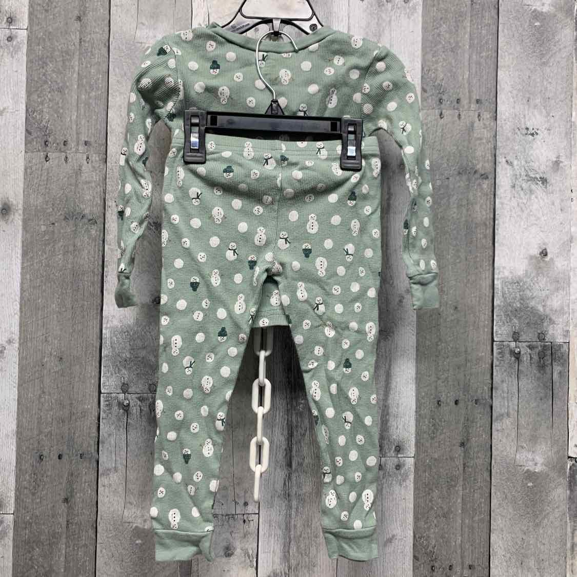 Size 3T Green Print Just One You 2pc PJs