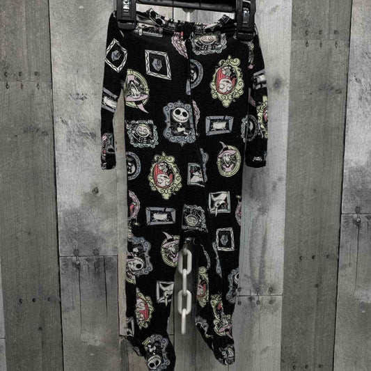 Size 0-3 Months Black Print Disney Footy PJs