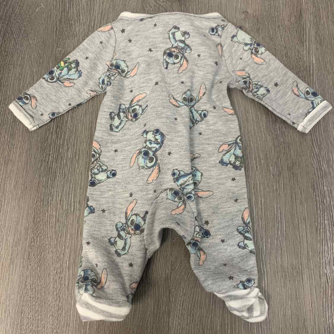 Size Preemie Gray Print Disney Footy PJs