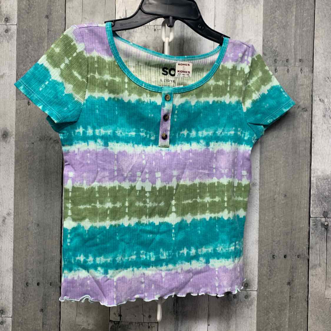 Size 10/12 Blue/Purple SO Short Sleeve Shirt - OodlesCB