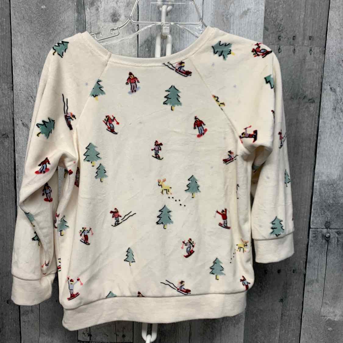 Size 3T White Print Garanimals Long Sleeve Shirt