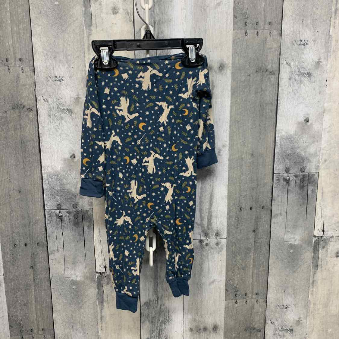 Size 3-6 Months Blue Graphic Modern Moments by Gerber Footy PJs