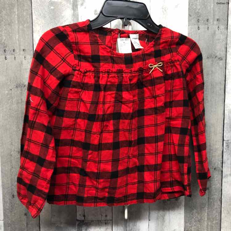 Size 6 Red/Black Carter's Long Sleeve Shirt