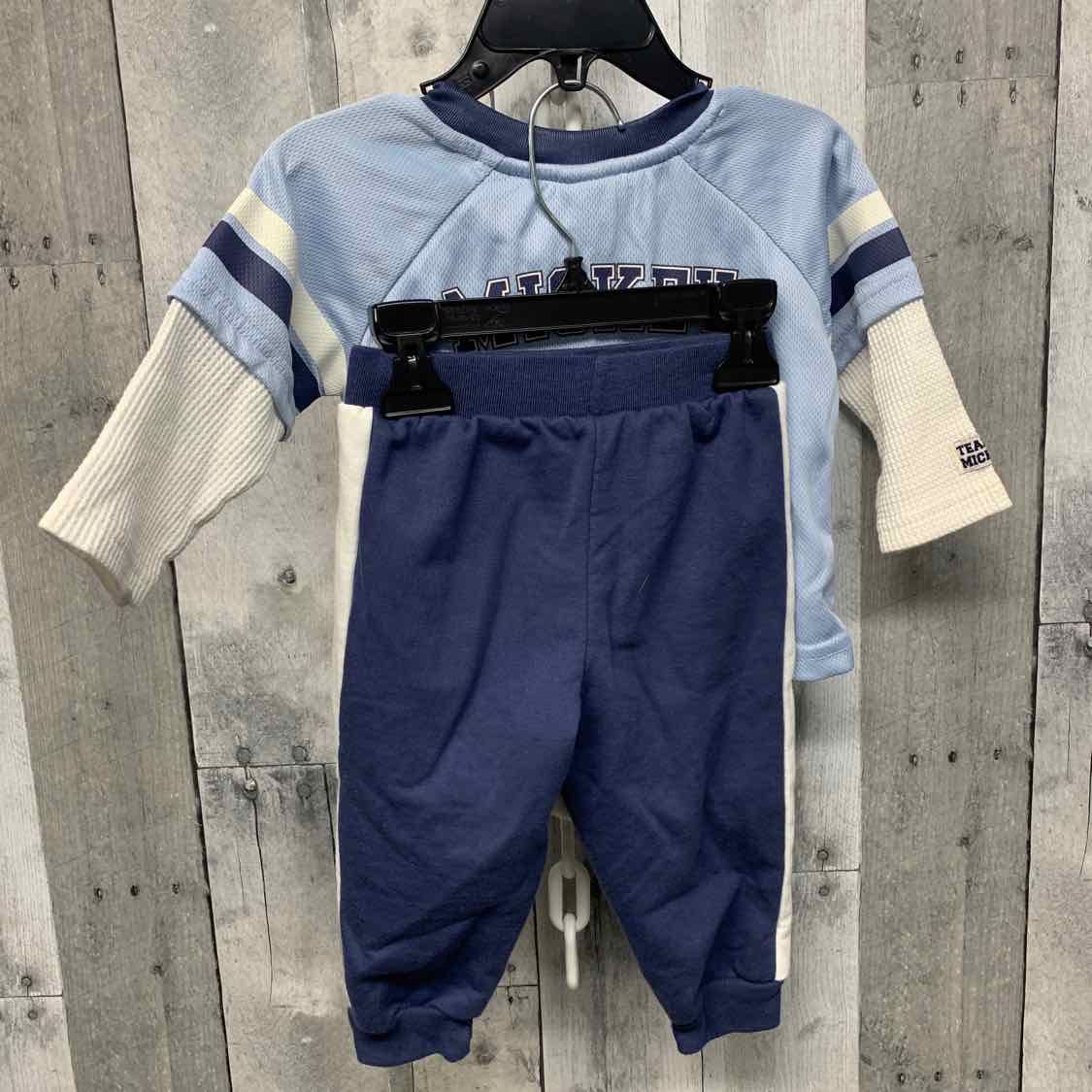 Size 12 Months Blue/Navy Disney Shirt/Pants