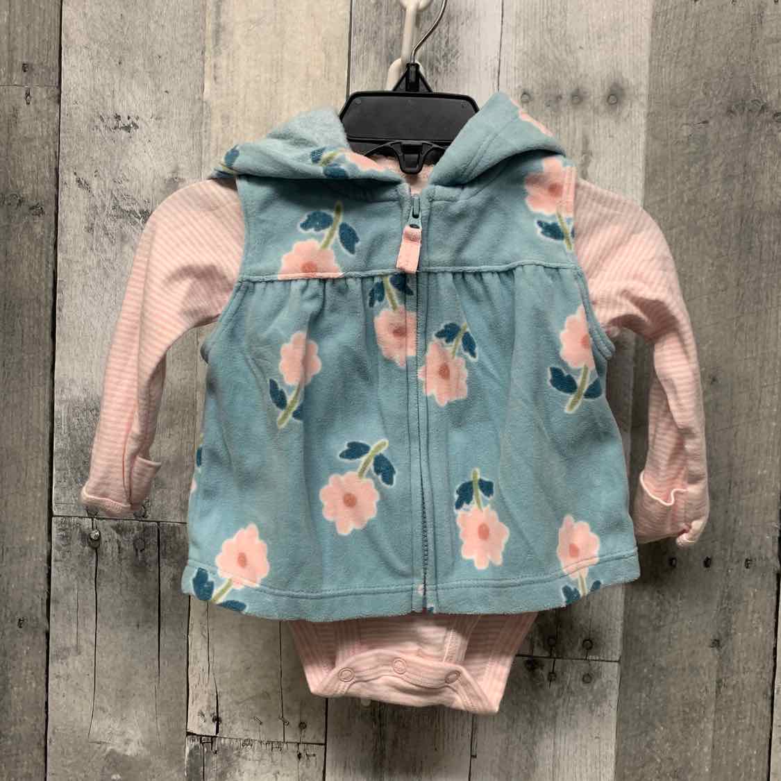 Size 3 Months Pink/Blue Carter's 2pc Top