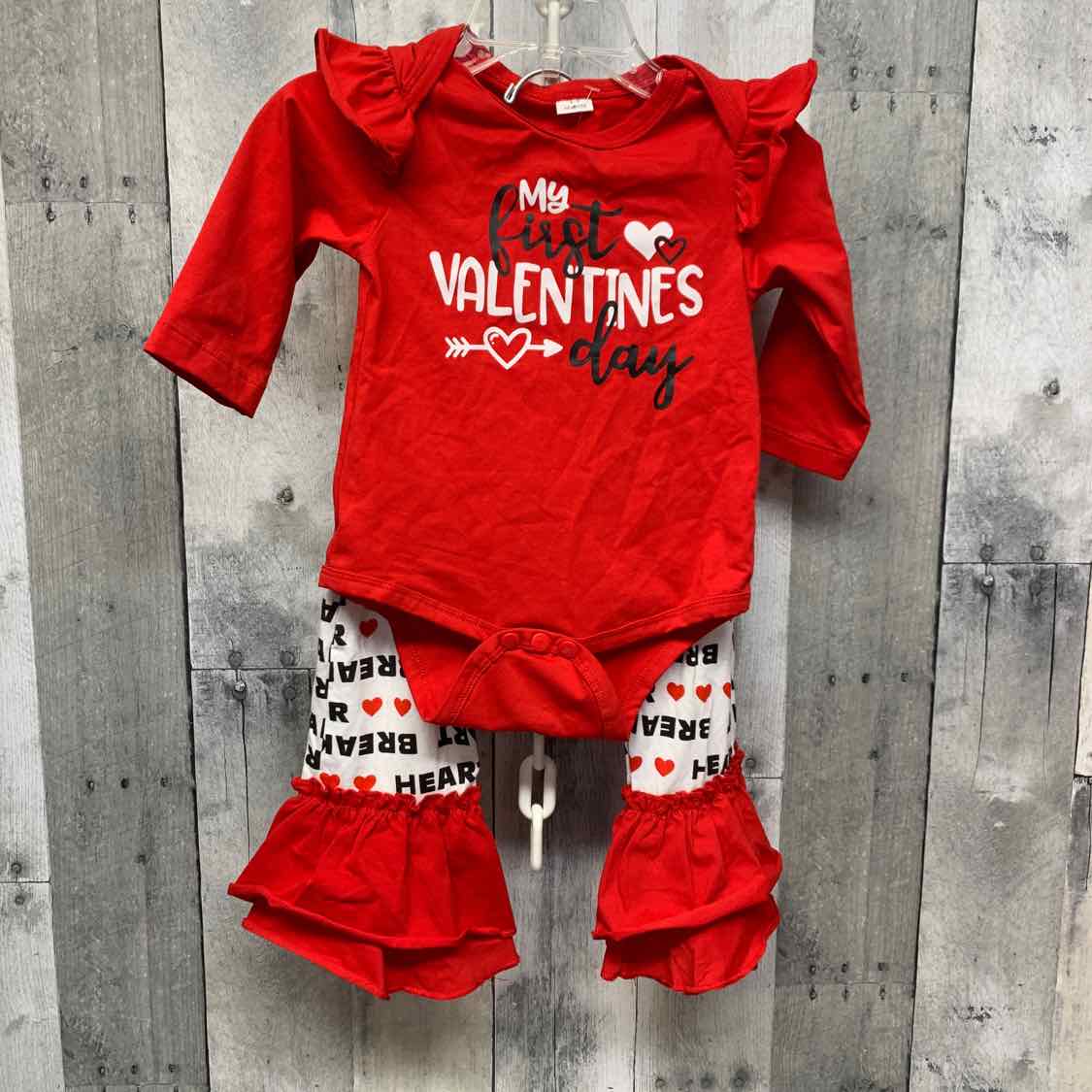 Size 6-9 Months Red/White Boutique Brand Shirt/Pants