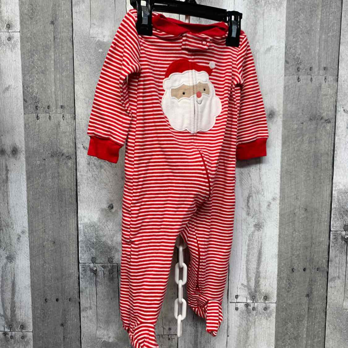 Size 9 Months Red Striped Just One You Footy PJs