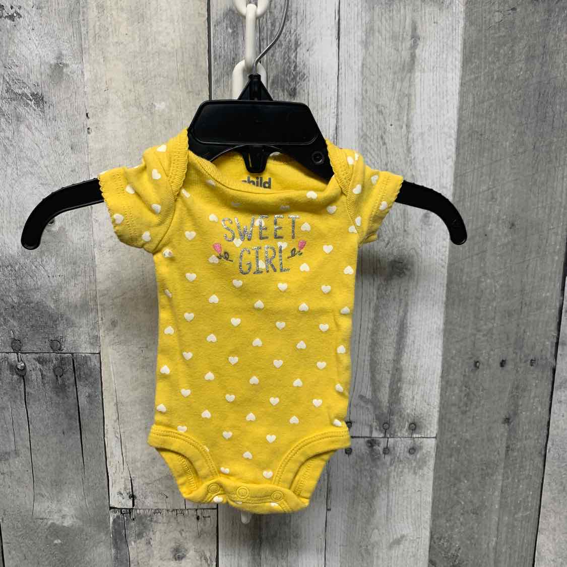 Size Preemie Yellow Print Child of Mine Bodysuit