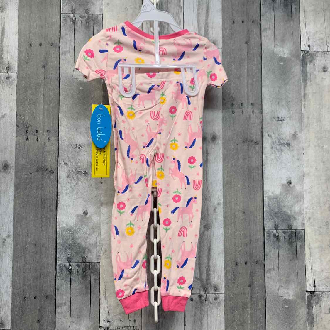 Size 2T Pink Print Bon Bebe 2pc PJs - OodlesCB