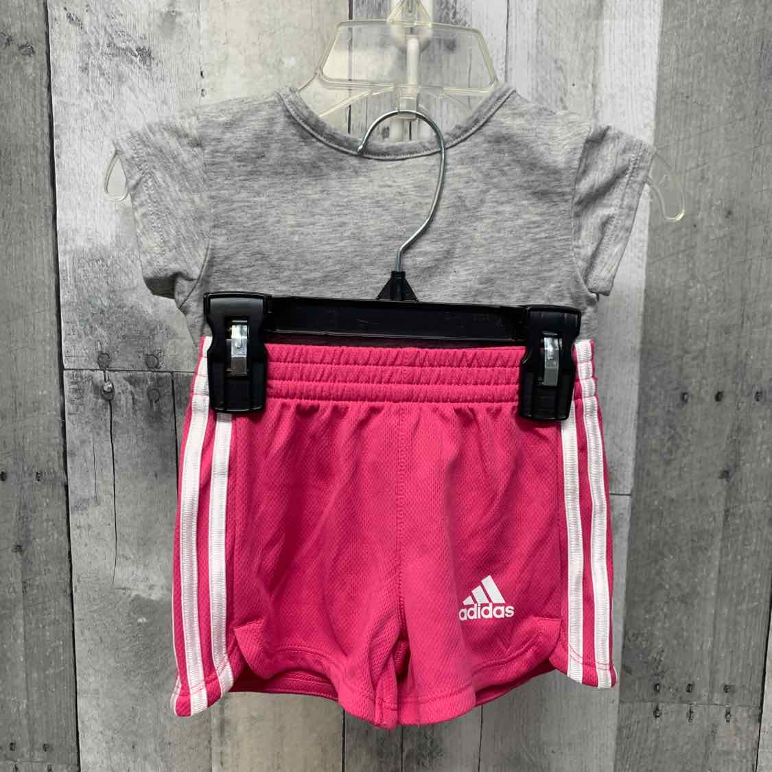 Size 6 Months Gray/Pink Sport Brand Shirt/Shorts