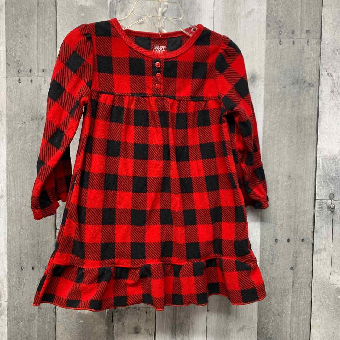Size 2T Red/Black Just One You Nightgown