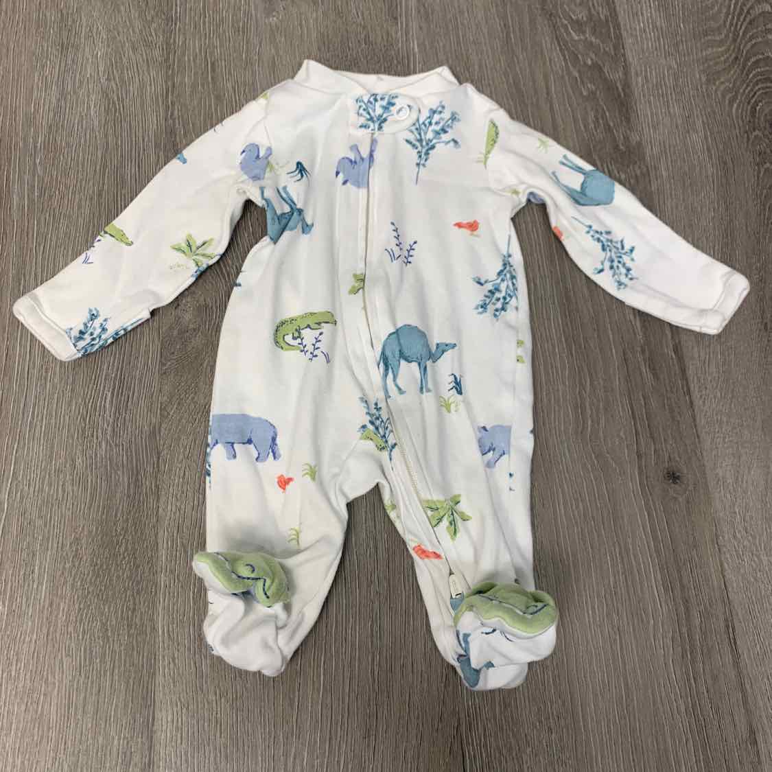 Size Preemie White Graphic Child of Mine Footy PJs