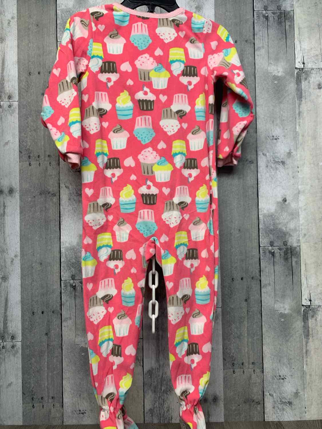 Size 5T Pink Print Carter's Footy PJs