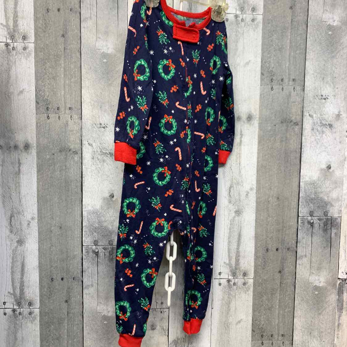 Size 18 Months Navy/Red Holiday Brands Footy PJs