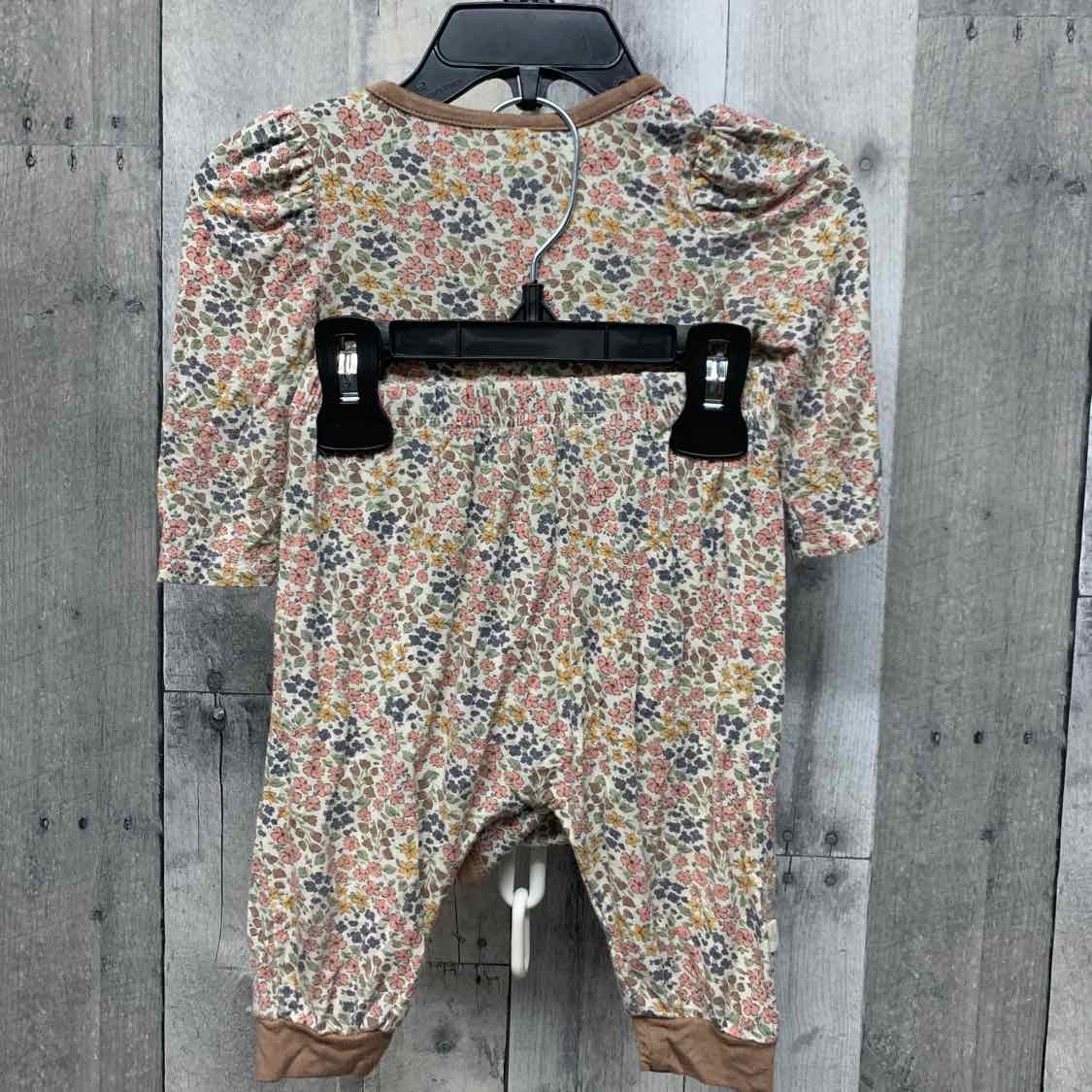 Size 3-6 Months White/Brown Bamboo Shirt/Pants