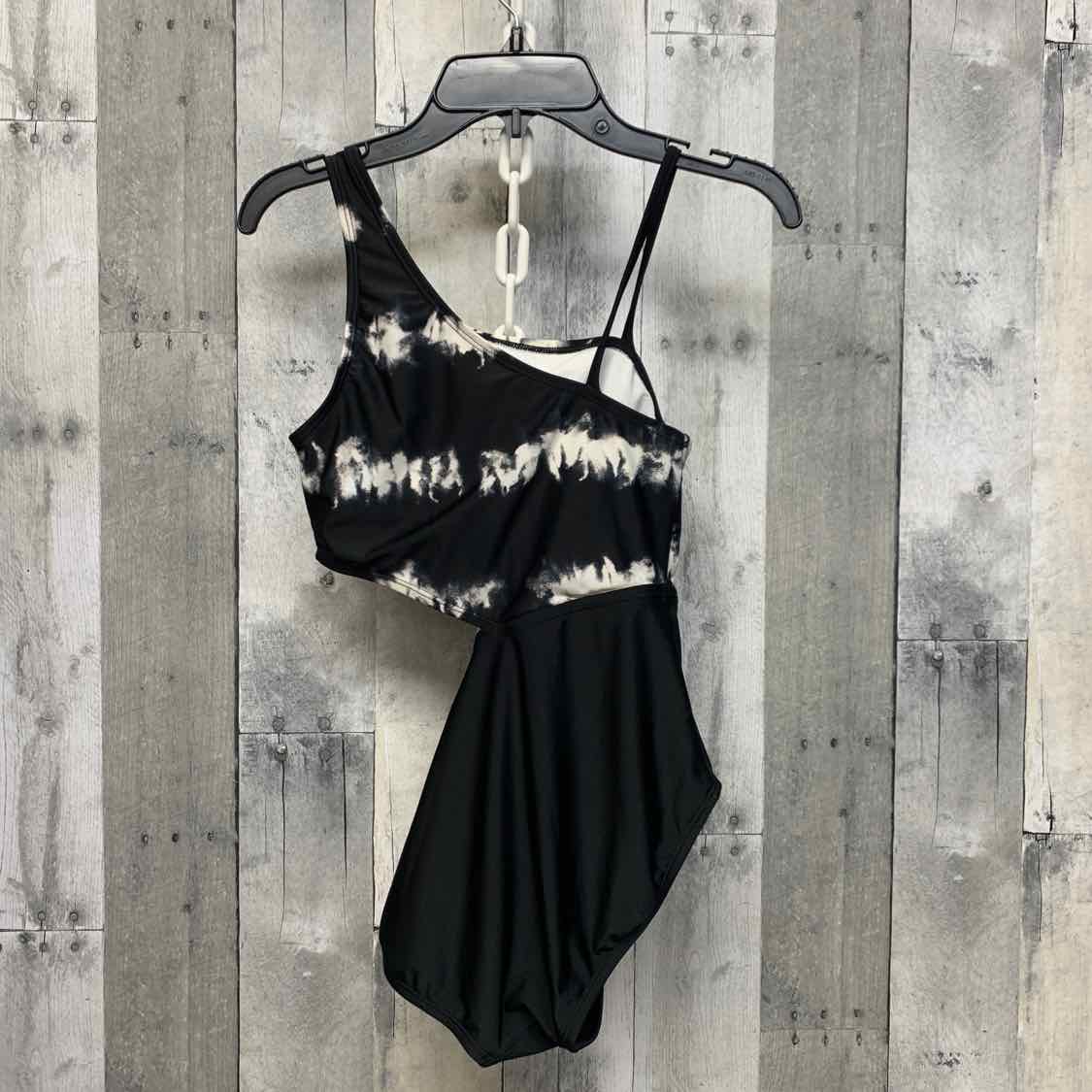 Size 10/12 Black/White More Than Magic Swim Suit - 1pc