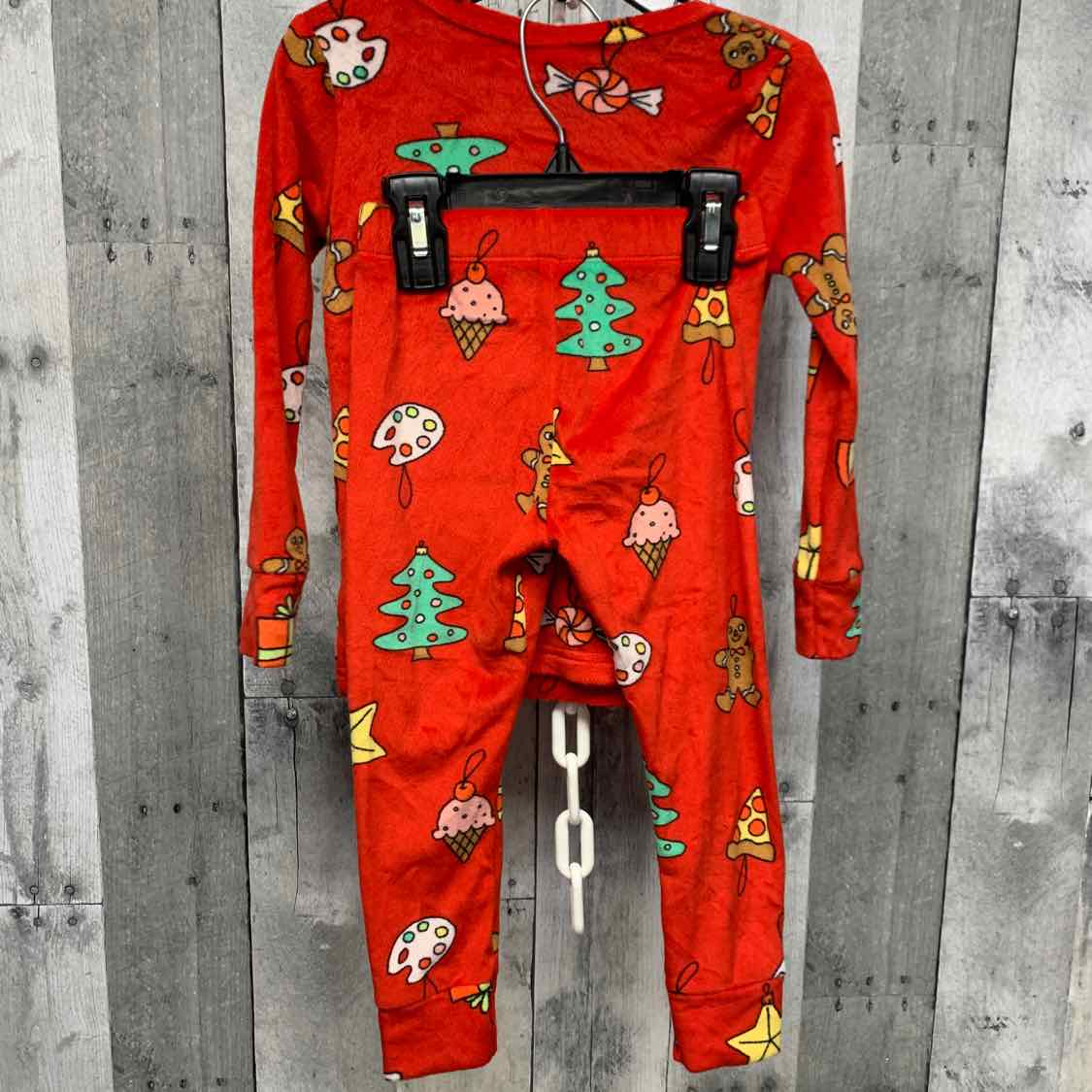 Size 3T Red Print Cat & Jack 2pc PJs