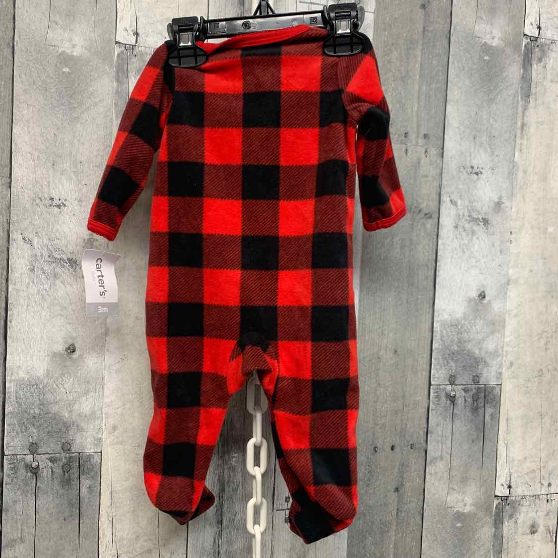 Size 3 Months Red/Black Carter's Footy PJs