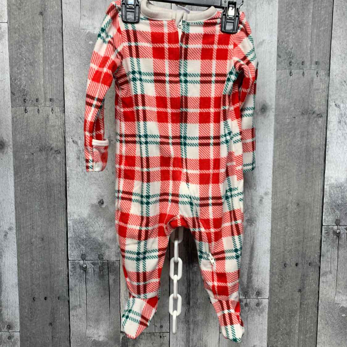 Size 6-9 Months Red/Green Old Navy Footy PJs