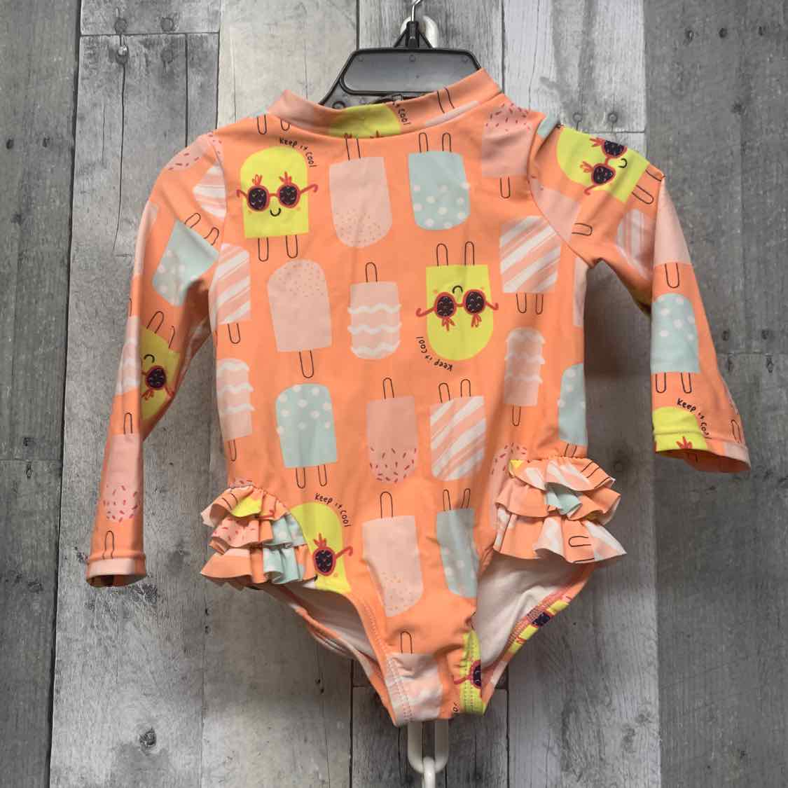 Size 12 Months coral/yellow Just One You Swim Suit - 1pc