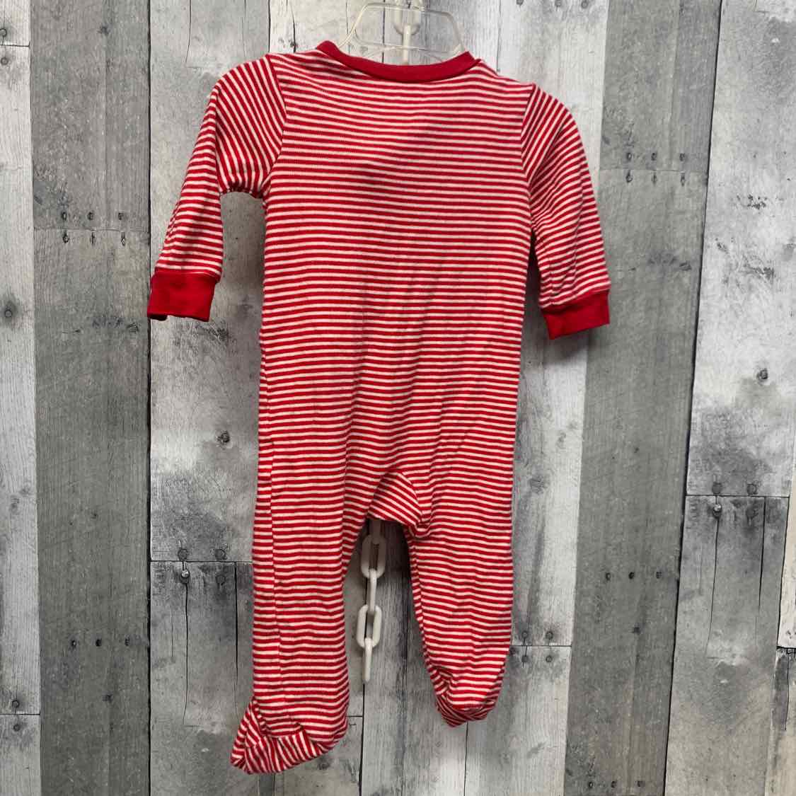 Size 9 Months Red Striped Just One You Footy PJs