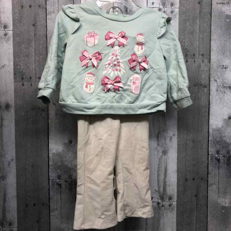 Size 12 Months Mint/Yellow Nicole Miller Shirt/Pants