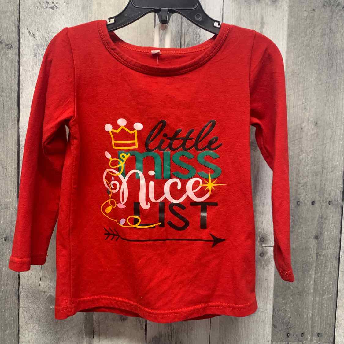 Size 3T Red Graphic Mid Brand Long Sleeve Shirt