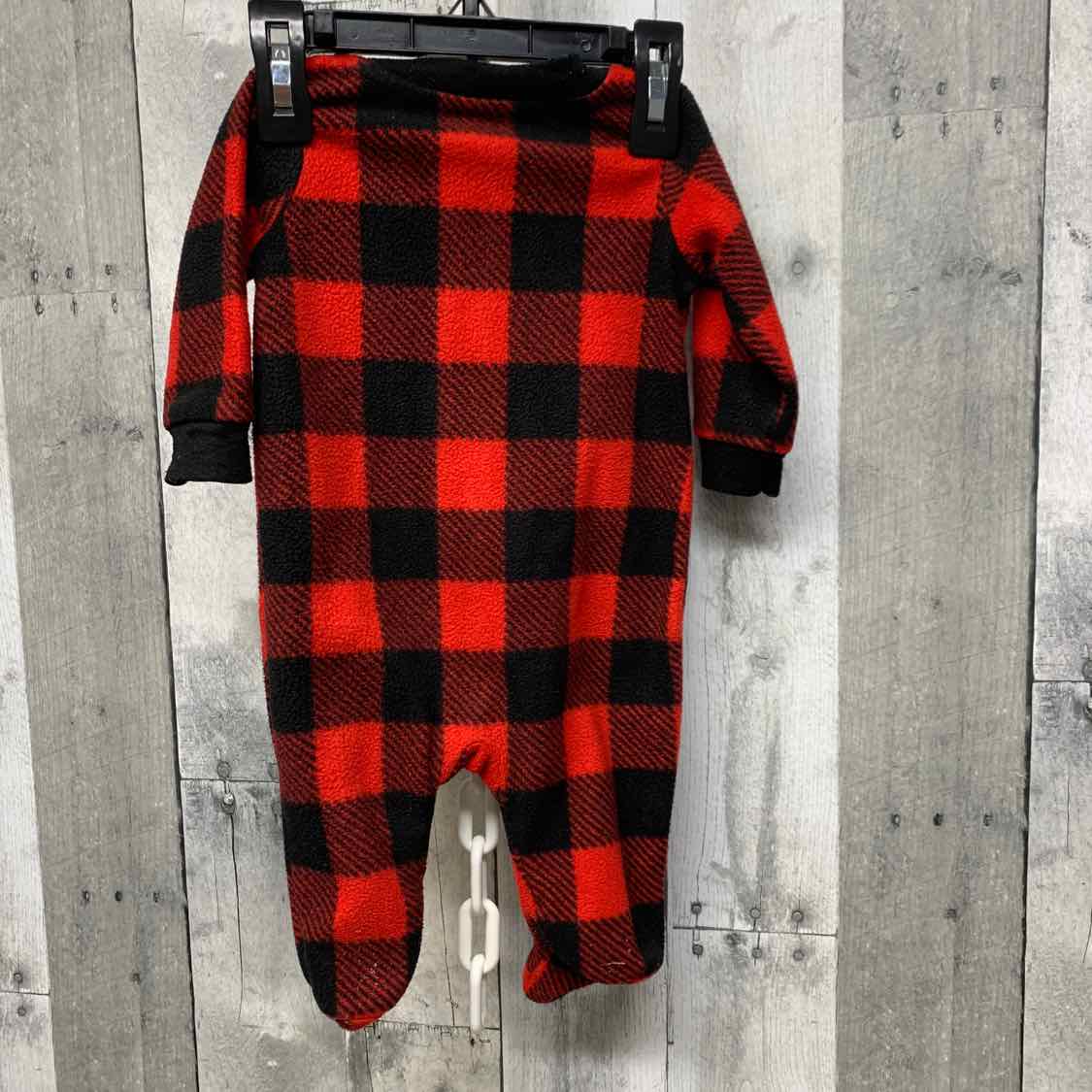 Size 0-3 Months Red Plaid Koala Baby/Kids Footy PJs
