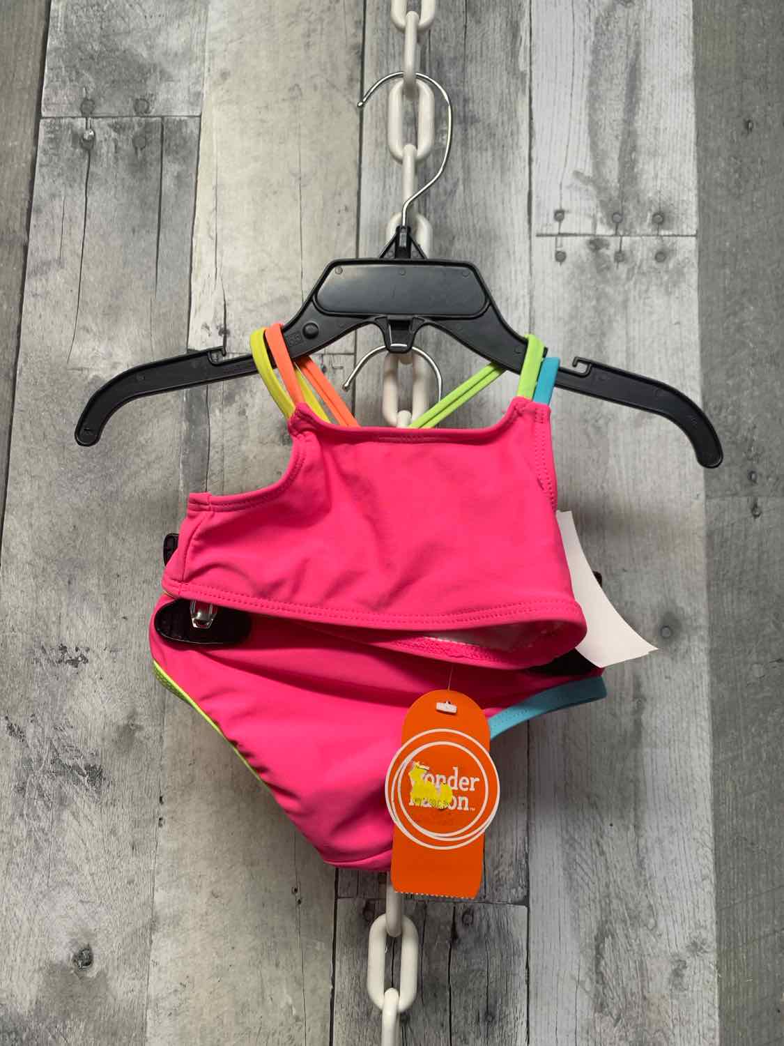Size 12 Months Hot PInk/Yellow Wonder Nation Swim Suit - 2pc+