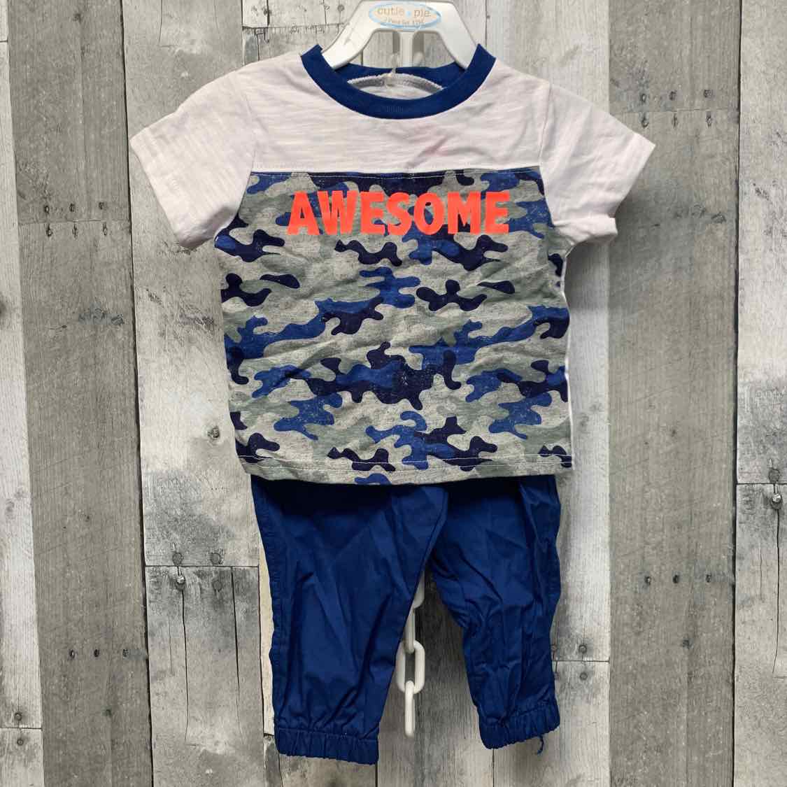 Size 12 Husky White/Blue Cutie Pie Shirt/Pants