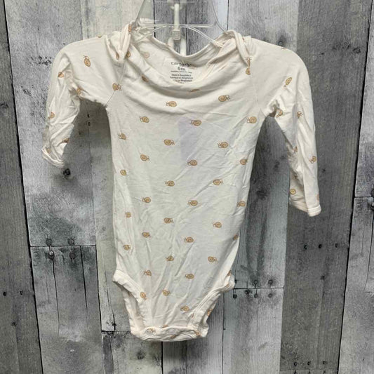Size 6 Months White Print Carter's Bodysuit