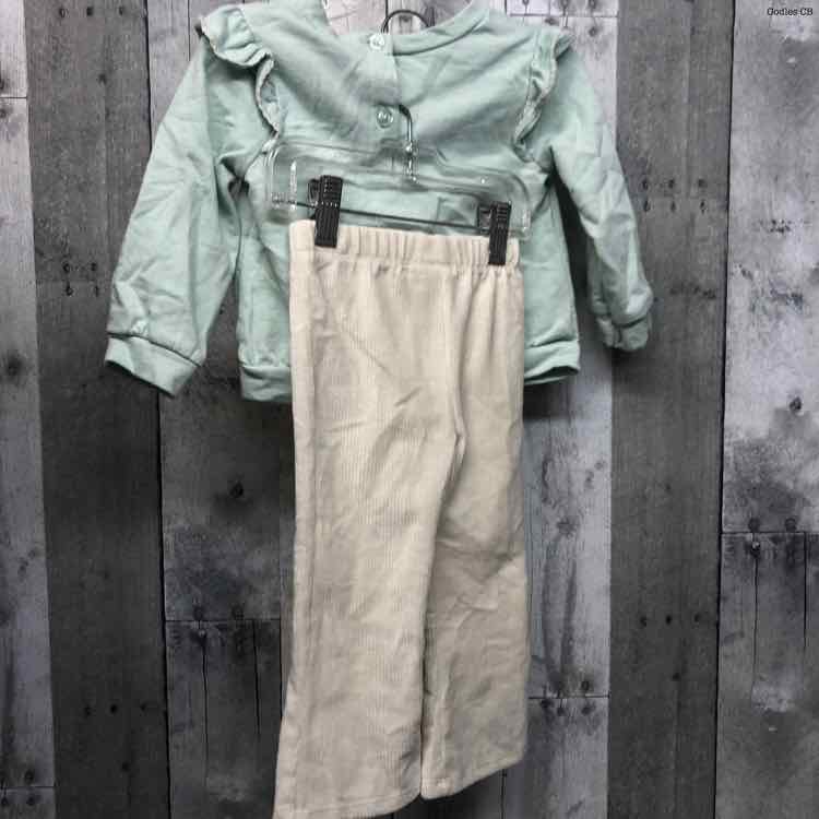 Size 12 Months Mint/Yellow Nicole Miller Shirt/Pants