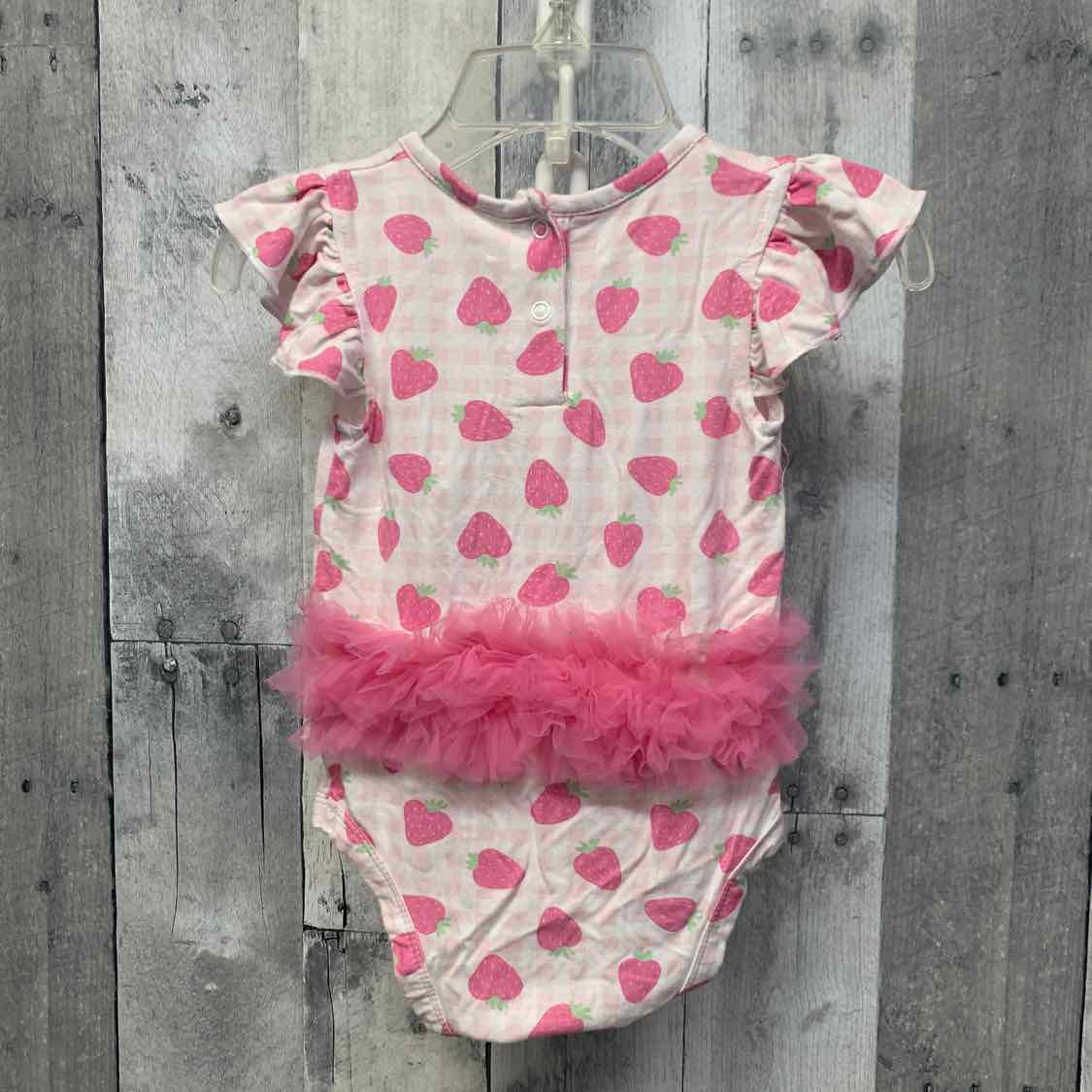 Size 3-6 Months Pink Graphic Bamboo Romper