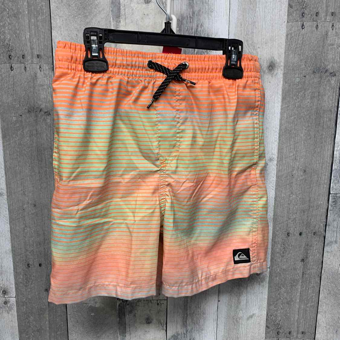 Size 10/12 Orange/Green Quiksilver Swim Trunks