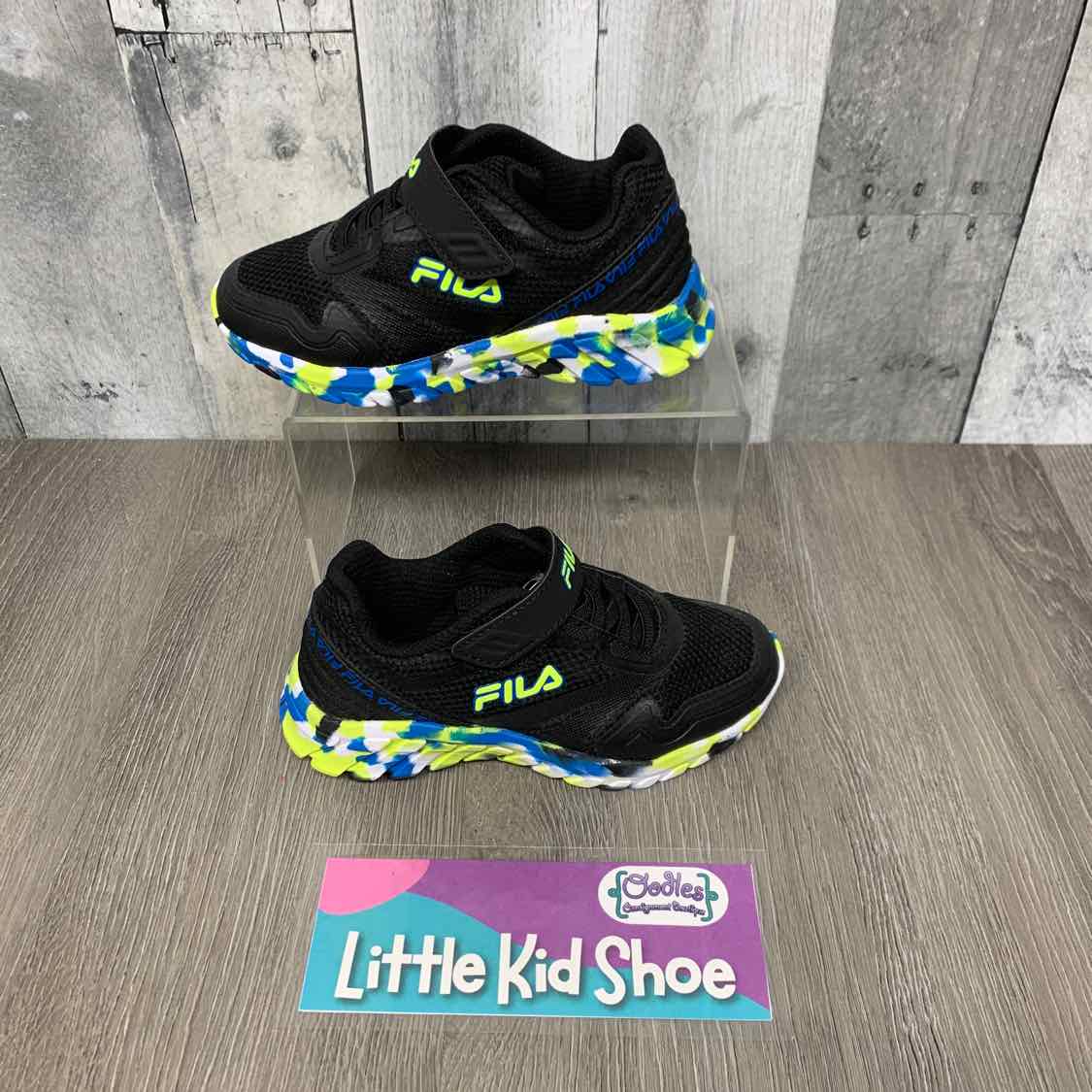 Size 11 Black/Blue Fila Sneakers