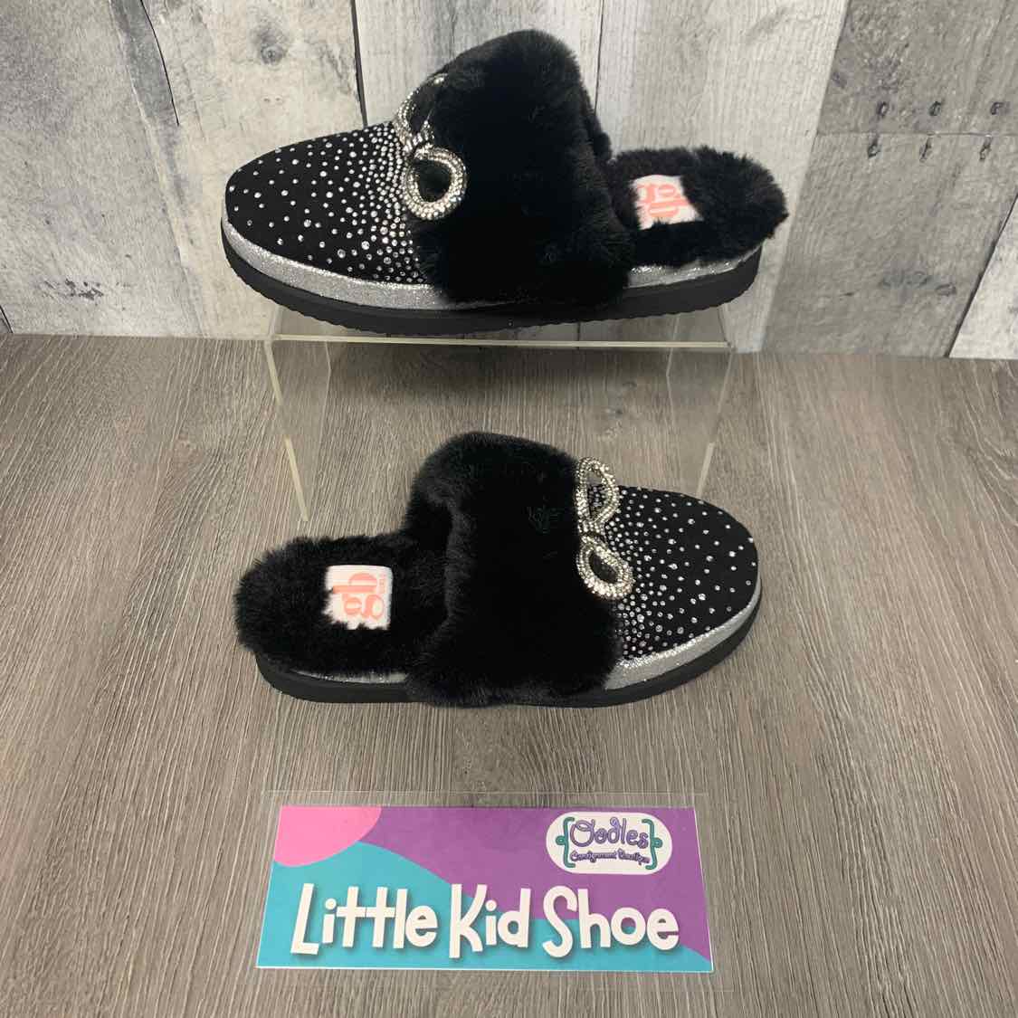 Size 13 Black/Silver B Brand Slippers