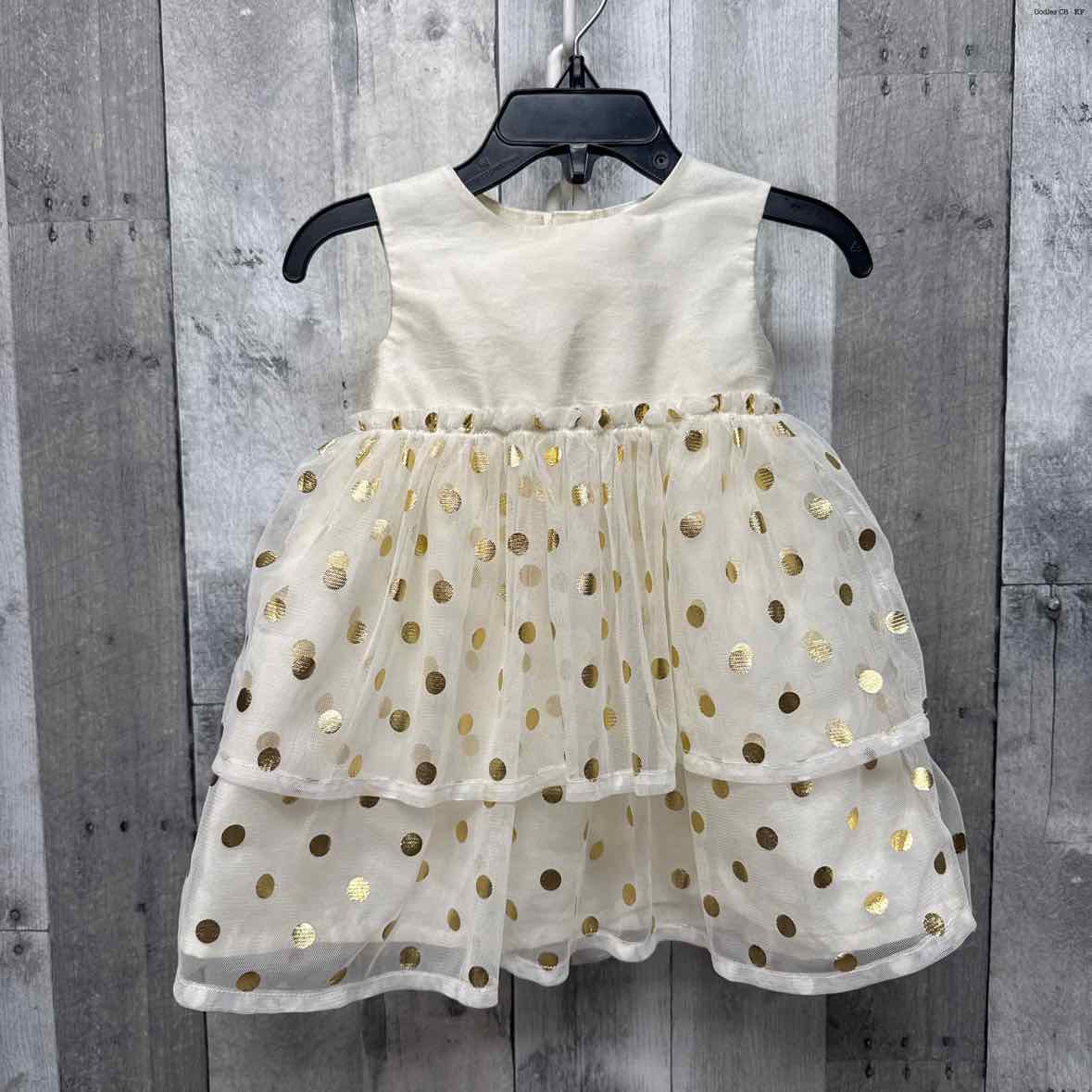 Size 9 Months Ivory/Gold Just One You Dress - Party