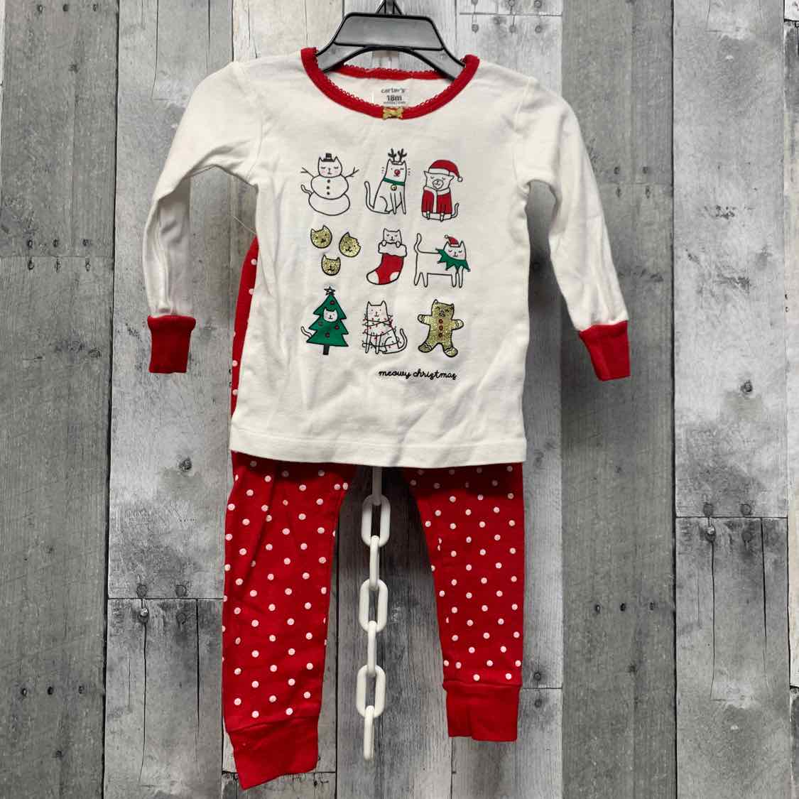 Size 18 Months Red/White Carter's 2pc PJs