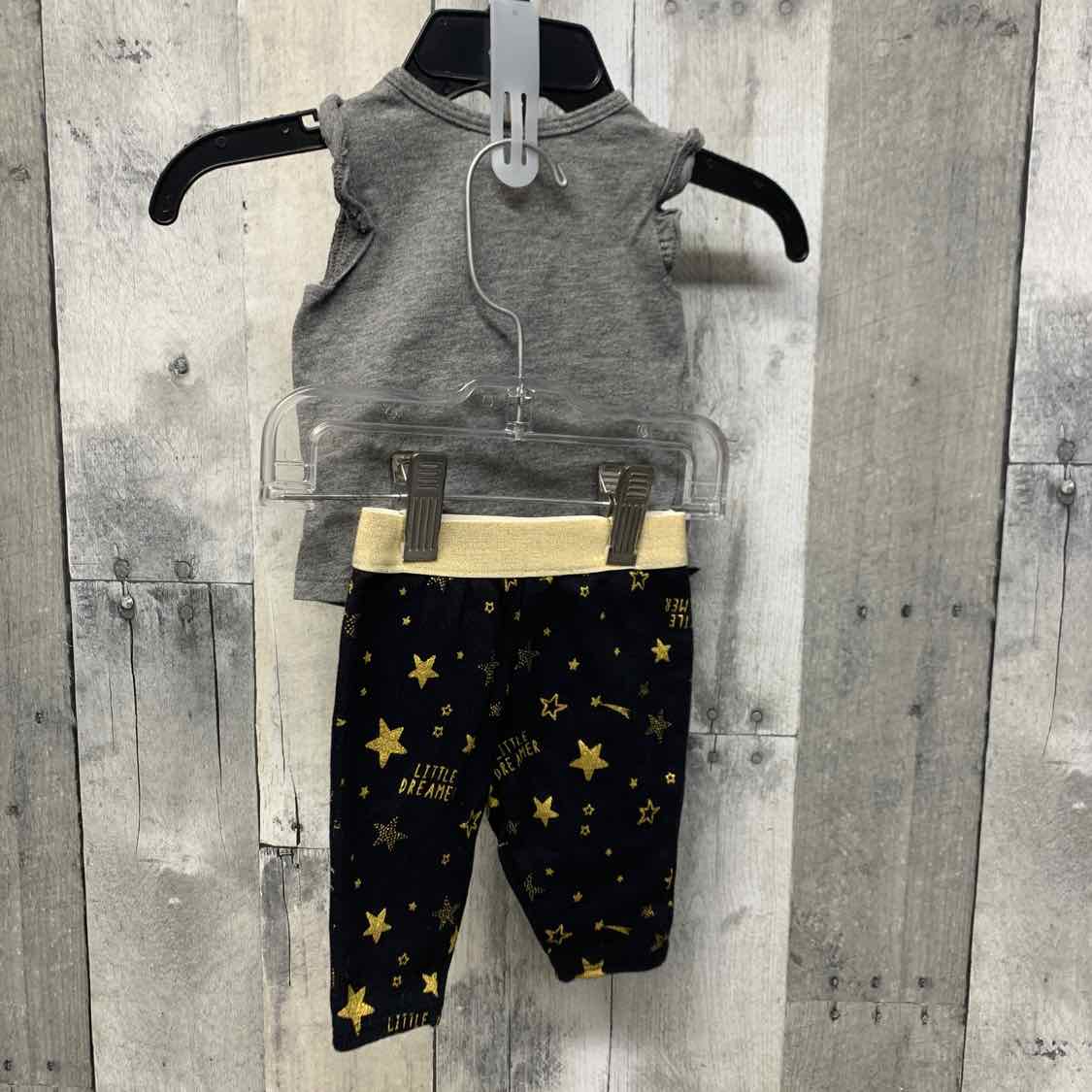 Size Newborn Gray/Black Carter's Shirt/Leggings - OodlesCB