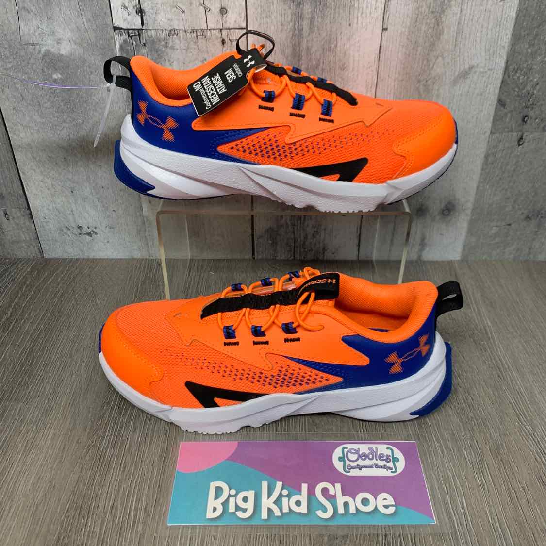 Size 3 Orange/Blue Sport Brand Sneakers