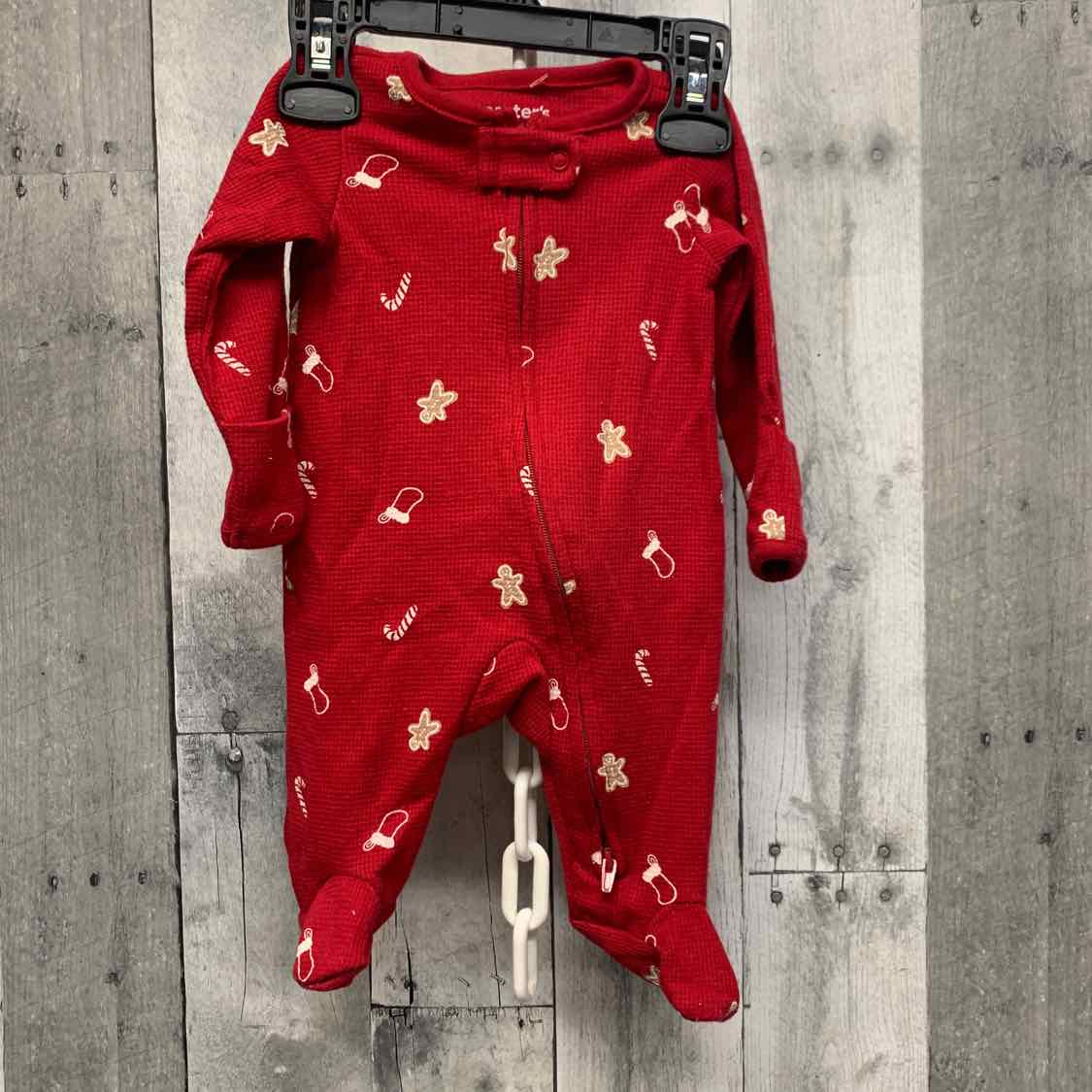 Size Newborn Red Print Just One You Footy PJs