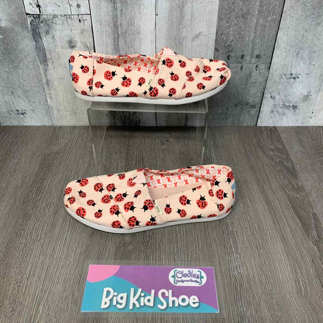 Size 6.5 Pink/Red Toms Sneakers