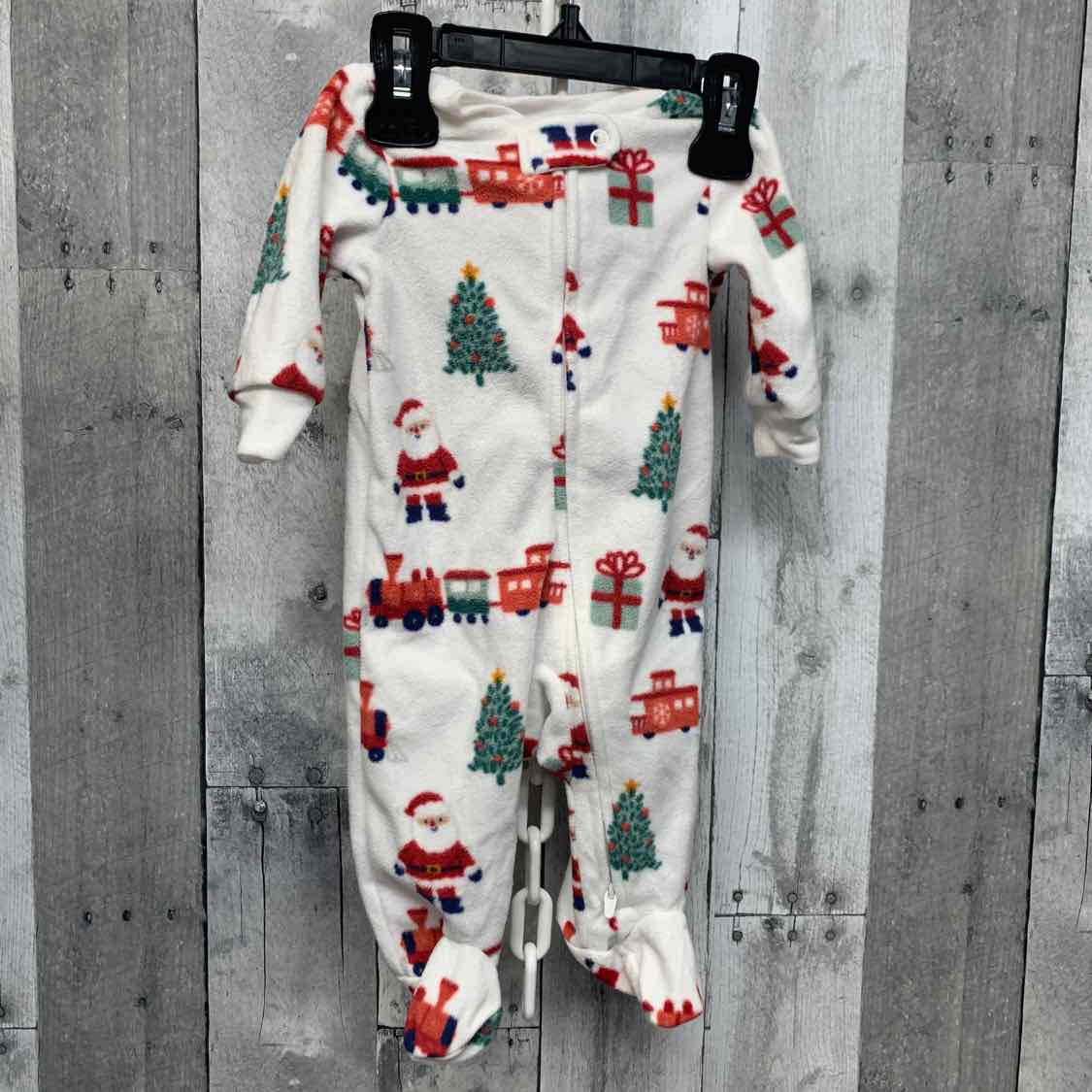 Size 3 Months White Print Just One You Footy PJs