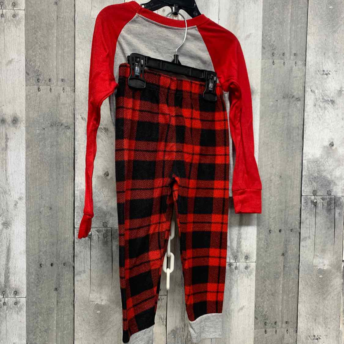 Size 3T Red/Gray Holiday Brands 2pc PJs - OodlesCB