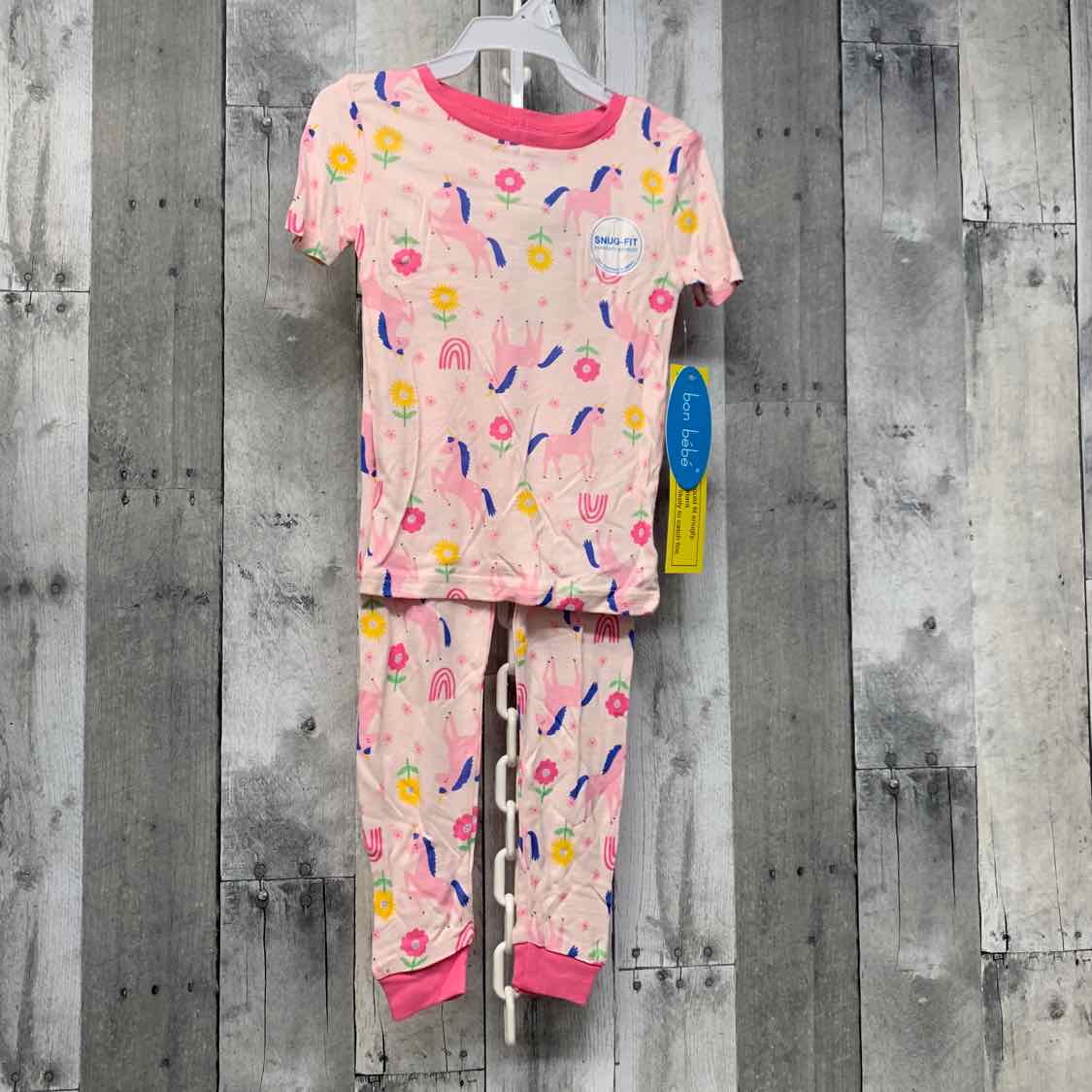Size 4T Pink Print Bon Bebe 2pc PJs - OodlesCB